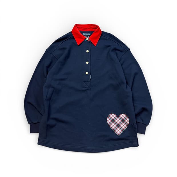 ESCADA 하트 로고 패치 럭비 셔츠