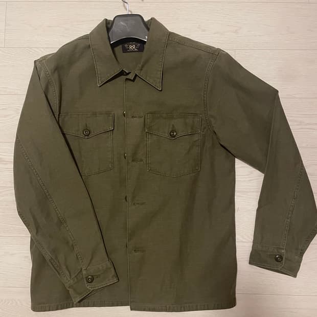 rrl 더블알엘 리버스 새티인 오버셔츠 m
