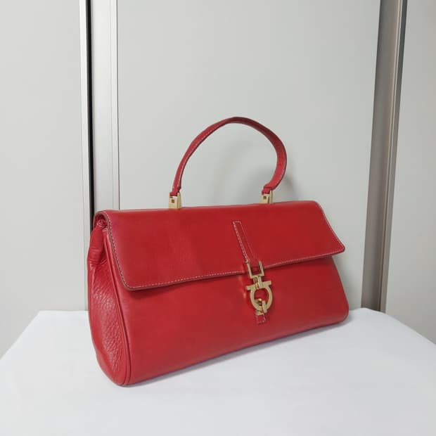 페라가모 00's 탑핸들 레더 토트백