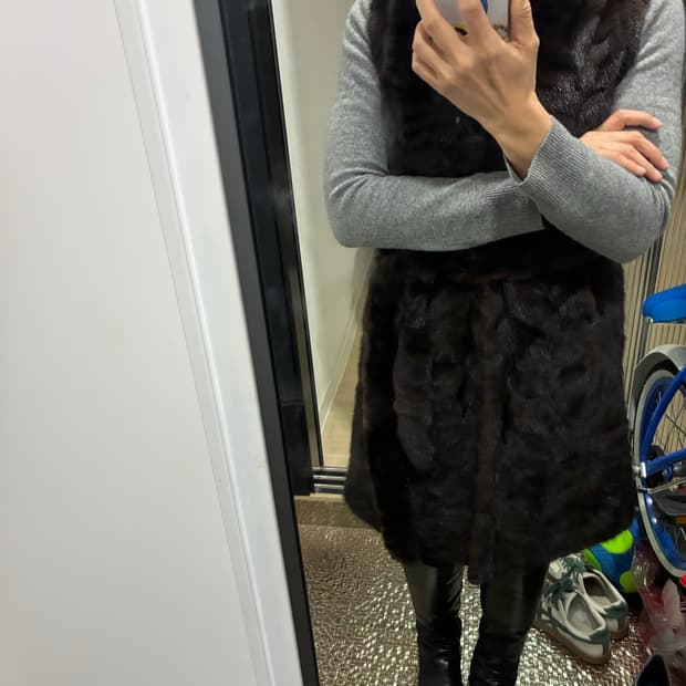 100% 천연 밍크 퍼 베스트