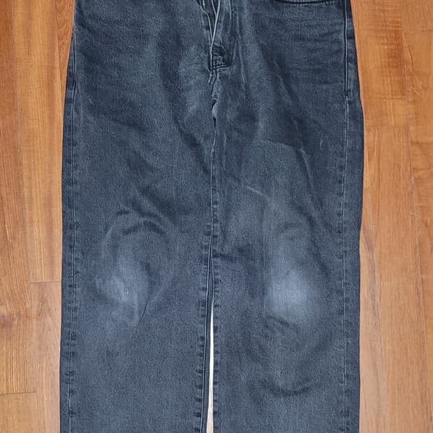 아웃스탠딩 외이드 흑청 데님 팬츠 M