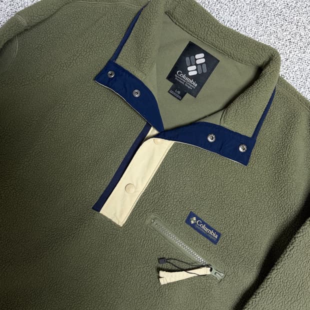 컬롬비아 반집업 후리스