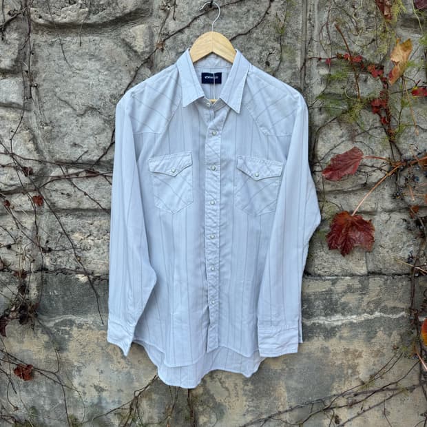 랭글러 빈티지 화이트 스트라이프 웨스턴 셔츠