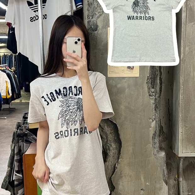 아베크롬비 인디언 반팔티 그레이 M #csz855
