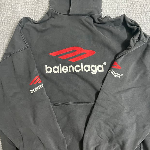 (래퍼 쿠기옷) 발렌시아가 3M 로고 자수 후드