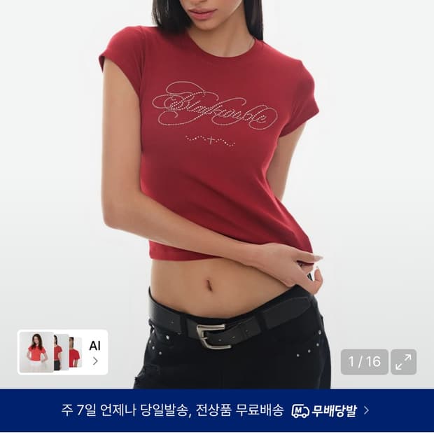 블랙퍼플 플로우 반팔티 레드