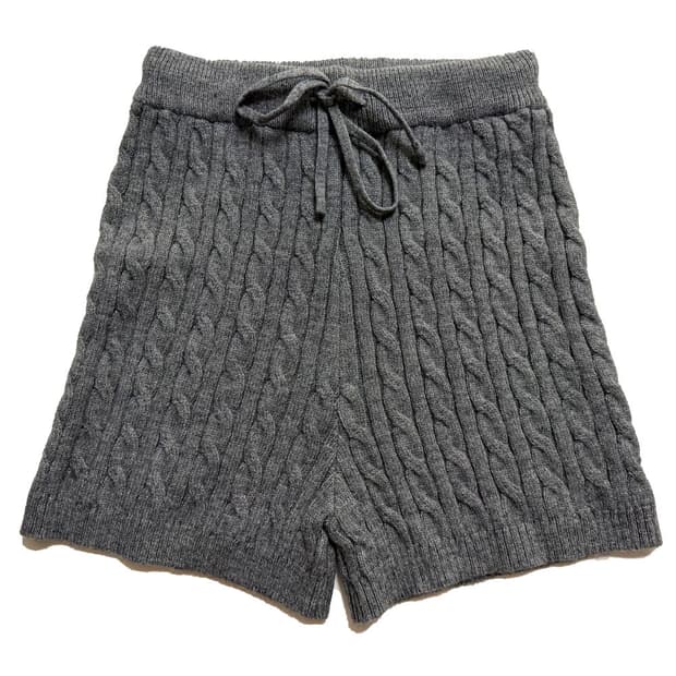 새상품 여자 꽈배기 니트 반바지 (그레이)