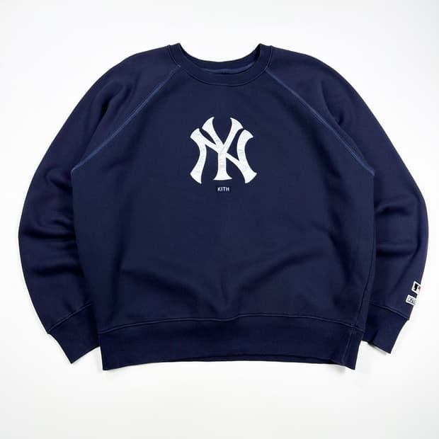kith x MLB 뉴욕양키스 박시핏 맨투맨 네이비 XL