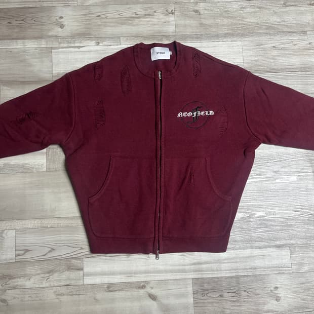 엑스톤즈X송필드 데미지 니트 집업