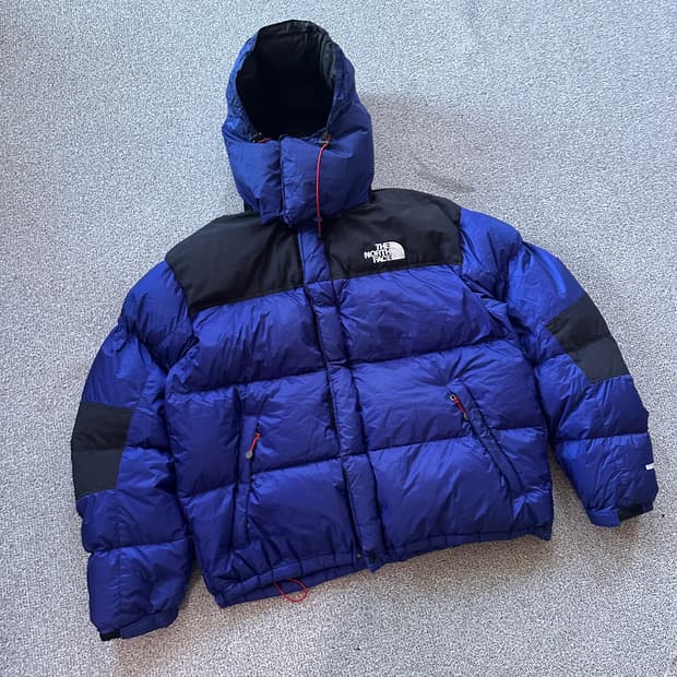 노스페이스 눕시 블루 패딩
