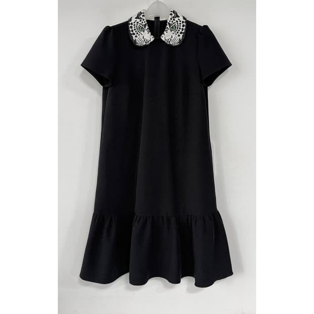 발렌티노 자수 카라 프릴 원피스