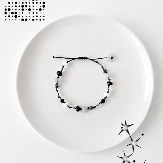 [handmade] 🦓 모노크롬 매듭 팔찌