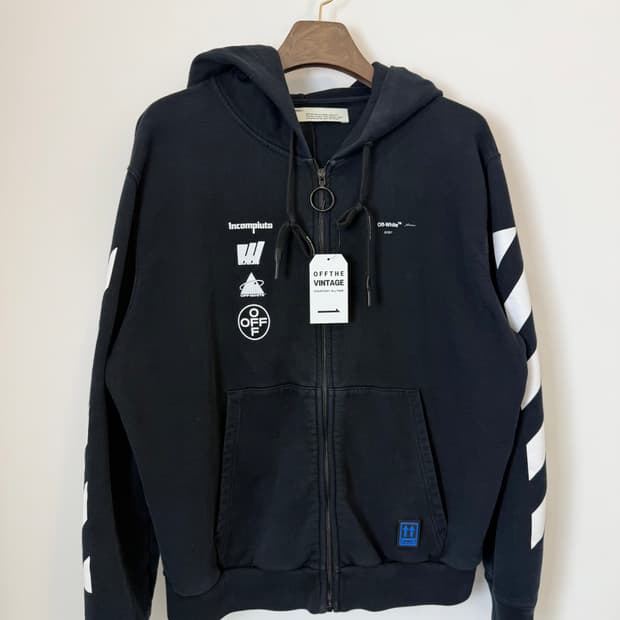 오프화이트 마리아나 후드집업 블랙