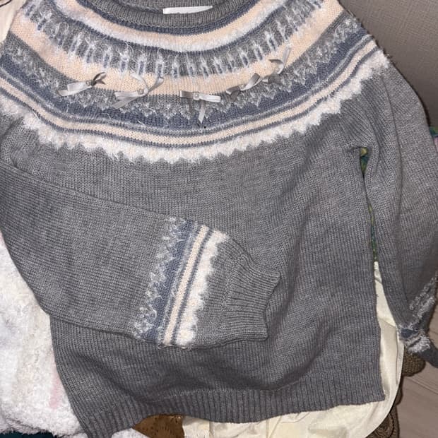 빈티지 노르딕 리본니트 모리걸하구미