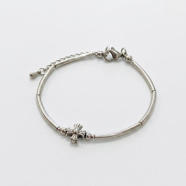 (맞춤) 십자가 써지컬스틸 고리형 체인팔찌