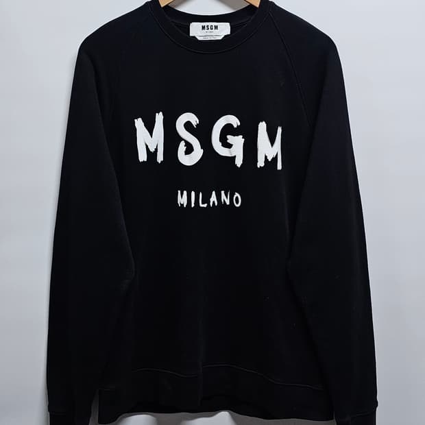 MSGM 밀라노 블랙 맨투맨 티셔츠 L