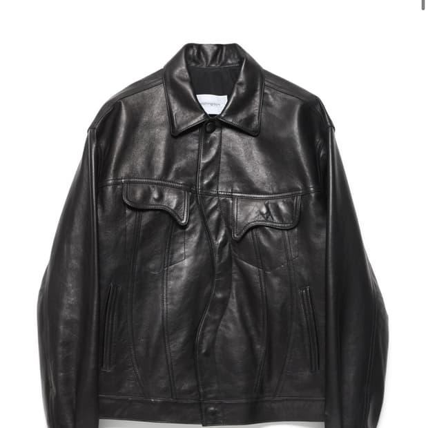 Melting Trucker Jacket Lamb Skin Black