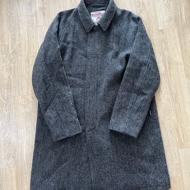 빔즈플러스 해리스트위드 헤링본 발마칸 코트 XL