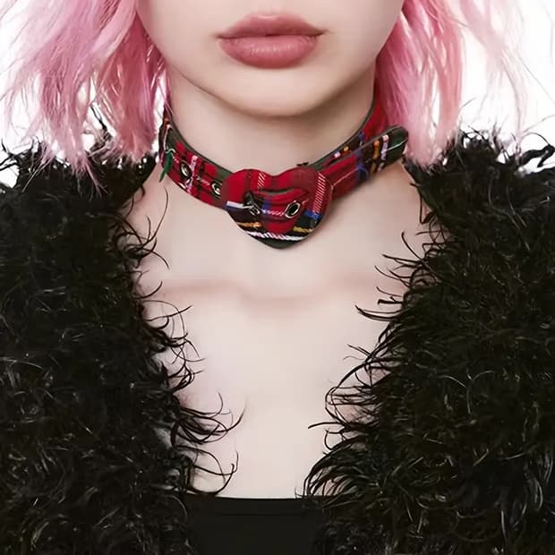 [새상품] 하트 버클 펑크룩 초커