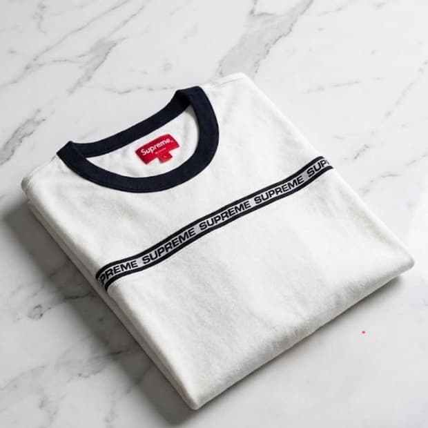 [L] 슈프림(Supreme) 체스트 로고 테이프 링거 롱슬리브