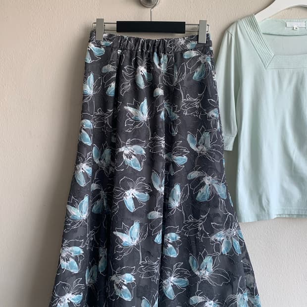Ice floral long skirt