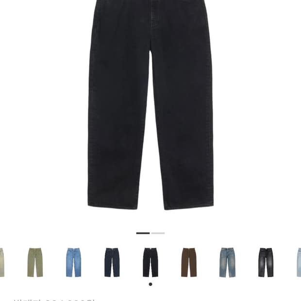 스투시 데님 빅 올 진 블랙 36