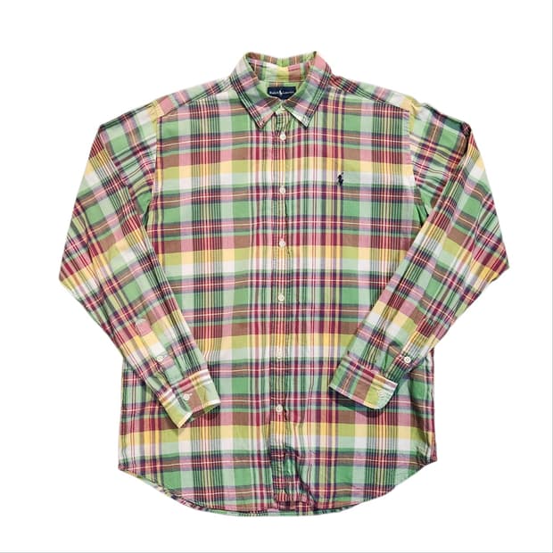 폴로 랄프로렌 체크 셔츠 남방 긴팔 (XL)