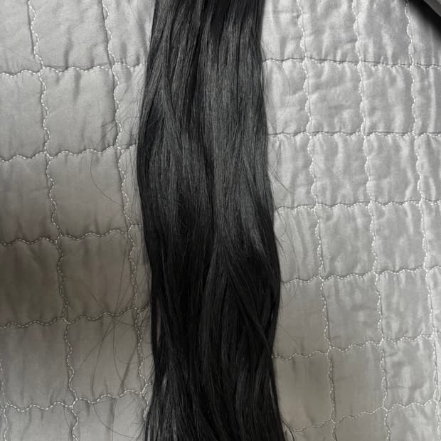 붙임머리 16인치 한팩 흑색