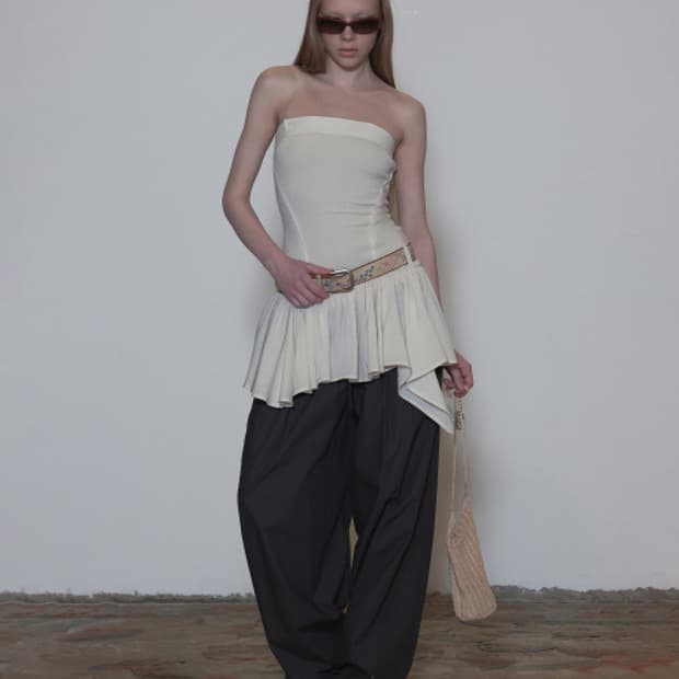 스컬프터 Tube Top Low Waist Dress Cream