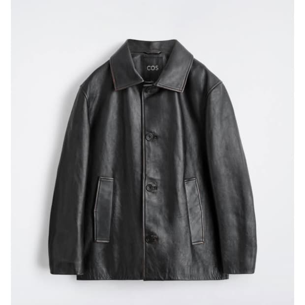 새상품) 코스 cos 버니쉬드 레더 카코트 자켓 M