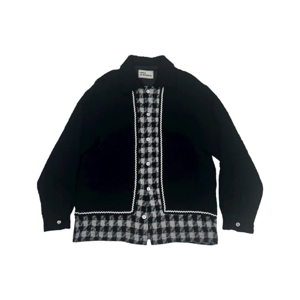 드롤드 무슈 체크 패널 플리스 셔츠