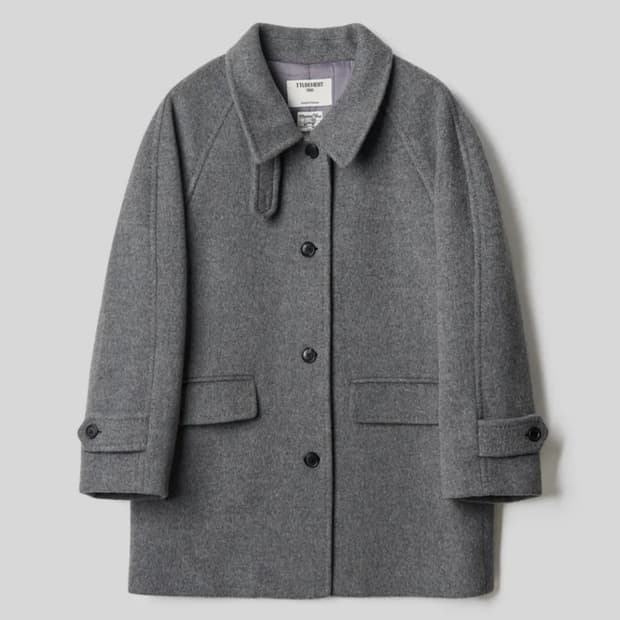 *택포,새상품* 튜드먼트 울 하프코트 멜란지 그레이 S