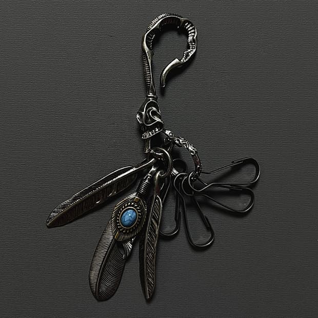 엔틱 터키석 에스닉 키링