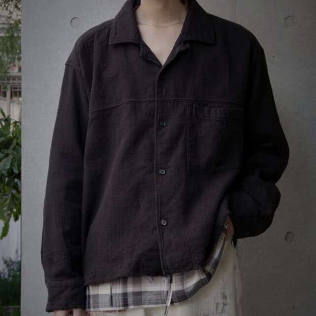 안셀름 더블 거즈 데미지 셔츠 자켓