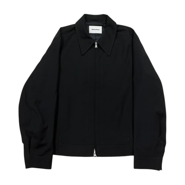 인사일런스 포인티드 칼라 울 집업 자켓 블랙 M