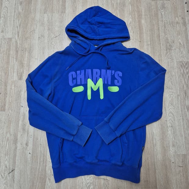 참스 빅로고 자수 후드티