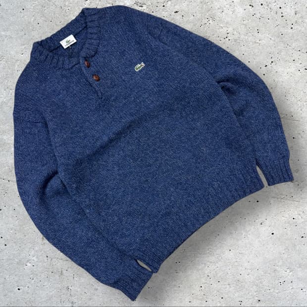 [3] 라코스테 버튼 네이비 니트 스웨터 B400