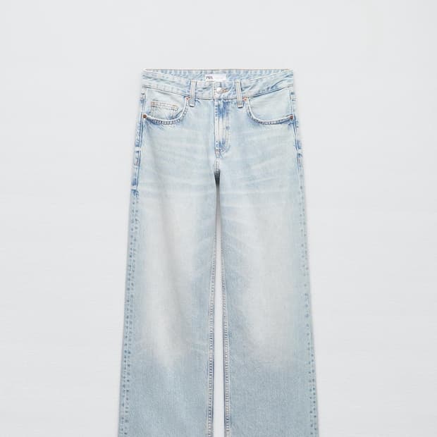 자라 TRF 연청 와이드 데님 팬츠 미드라이즈 wide full