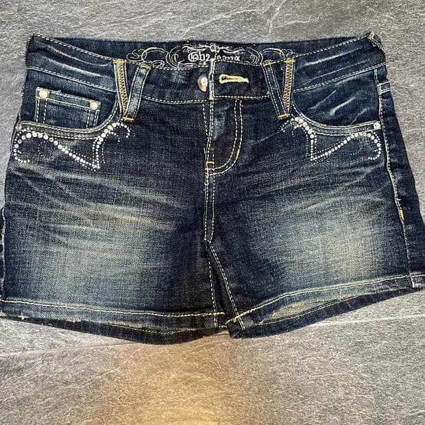 y2k 빈티지 큐빅 데님팬츠