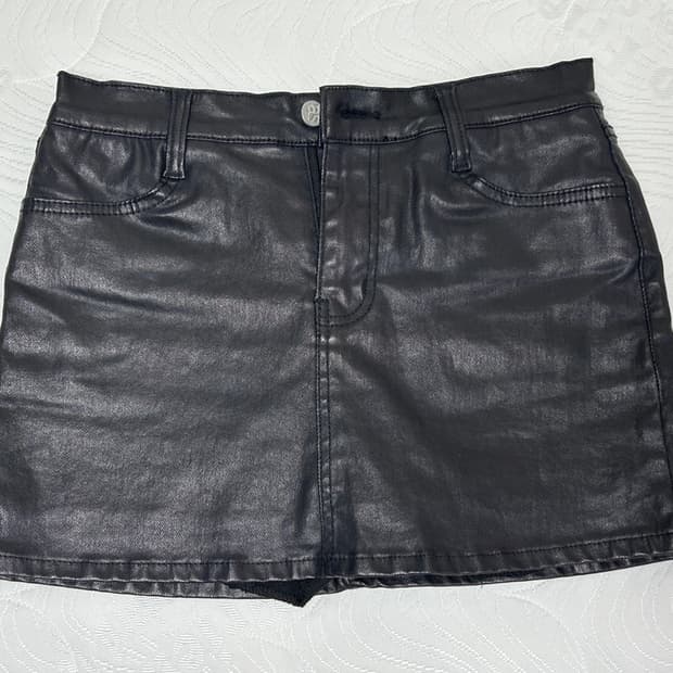 애즈온 레더스커트 스커트 가죽 미니스커트