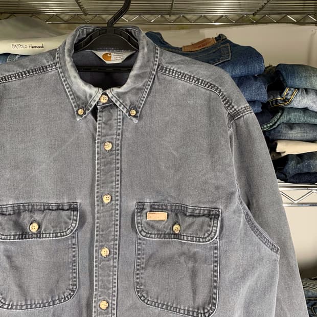 [L] 칼하트 헤비코튼 워크셔츠 그레이