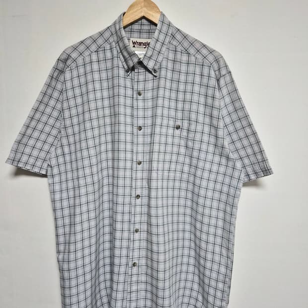 랭글러Wrangler 체크 반팔 셔츠 XL - S410