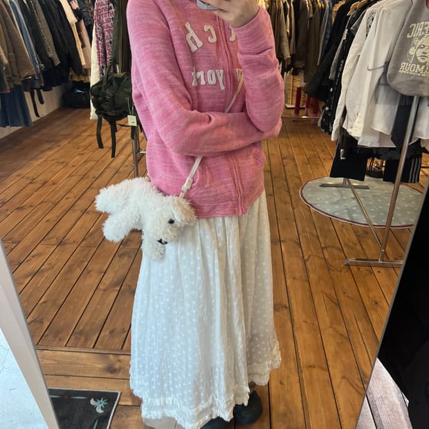 아베크롬비 핑크 뽀글이 후드집업