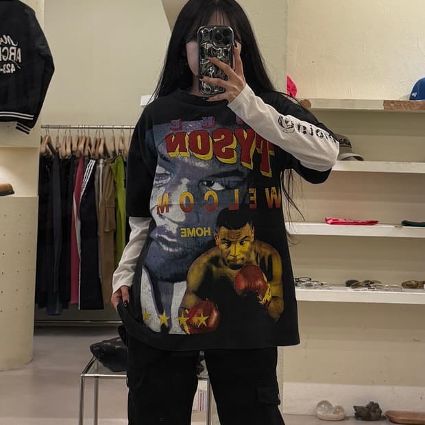 빈티지 마이클 타이슨 프린팅 반팔 티셔츠 U1397