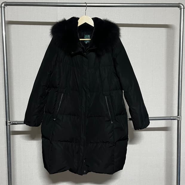 크로커다일 블랙 폭스퍼 패딩 100