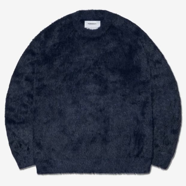 CROPPED HAIRY KNIT - DARK NAVY