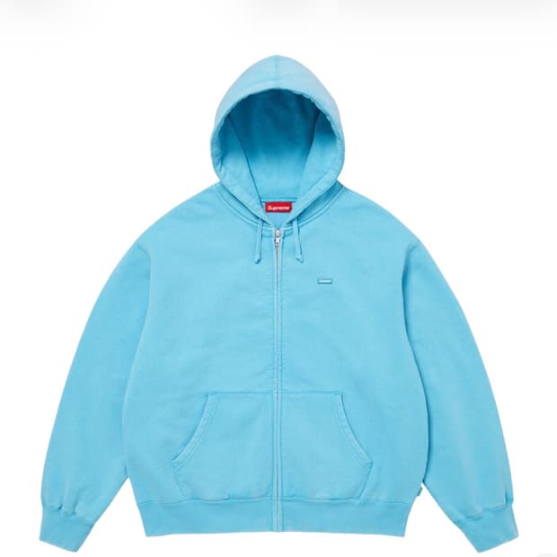 슈프림 26ss 스몰로고 후드집업 라이트 블루