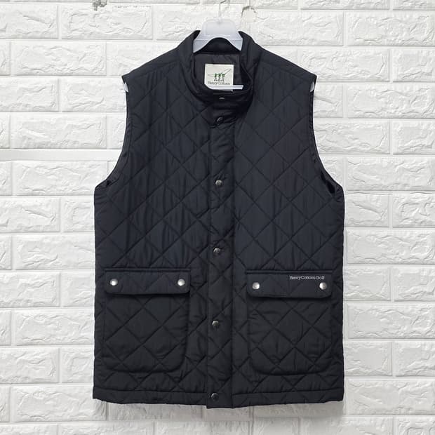 21s 헨리코튼 퀼팅 조끼 블랙 100