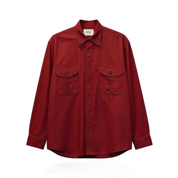USA VINTAGE 긴팔 워크 셔츠 투포켓 디테일 버건디 레드