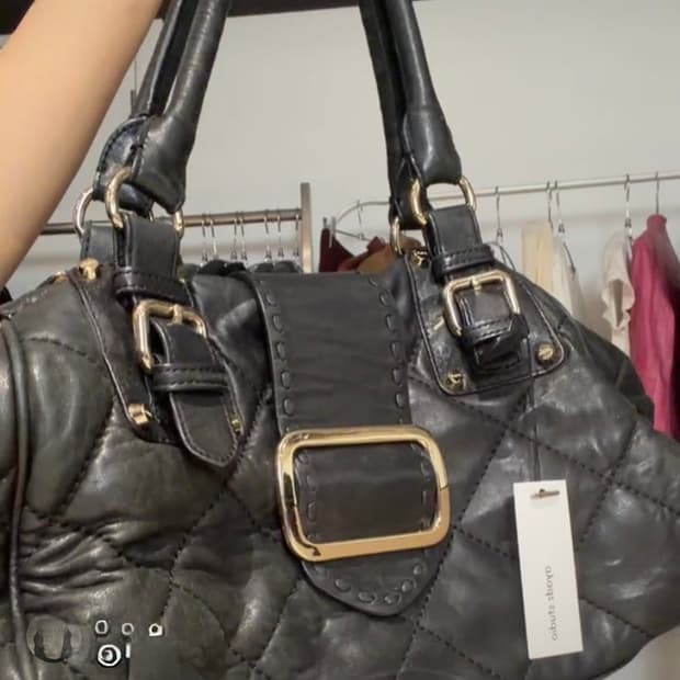 빈티지 블랙 레더백